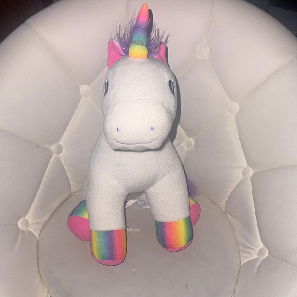 Build-A-Bear White and Pink Stuffed Unicorn